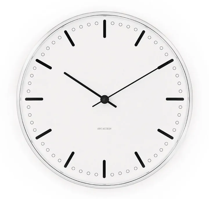 Arne Jacobsen City Hall klocka - Vit, Ø16 cm - Arne Jacobsen Clocks