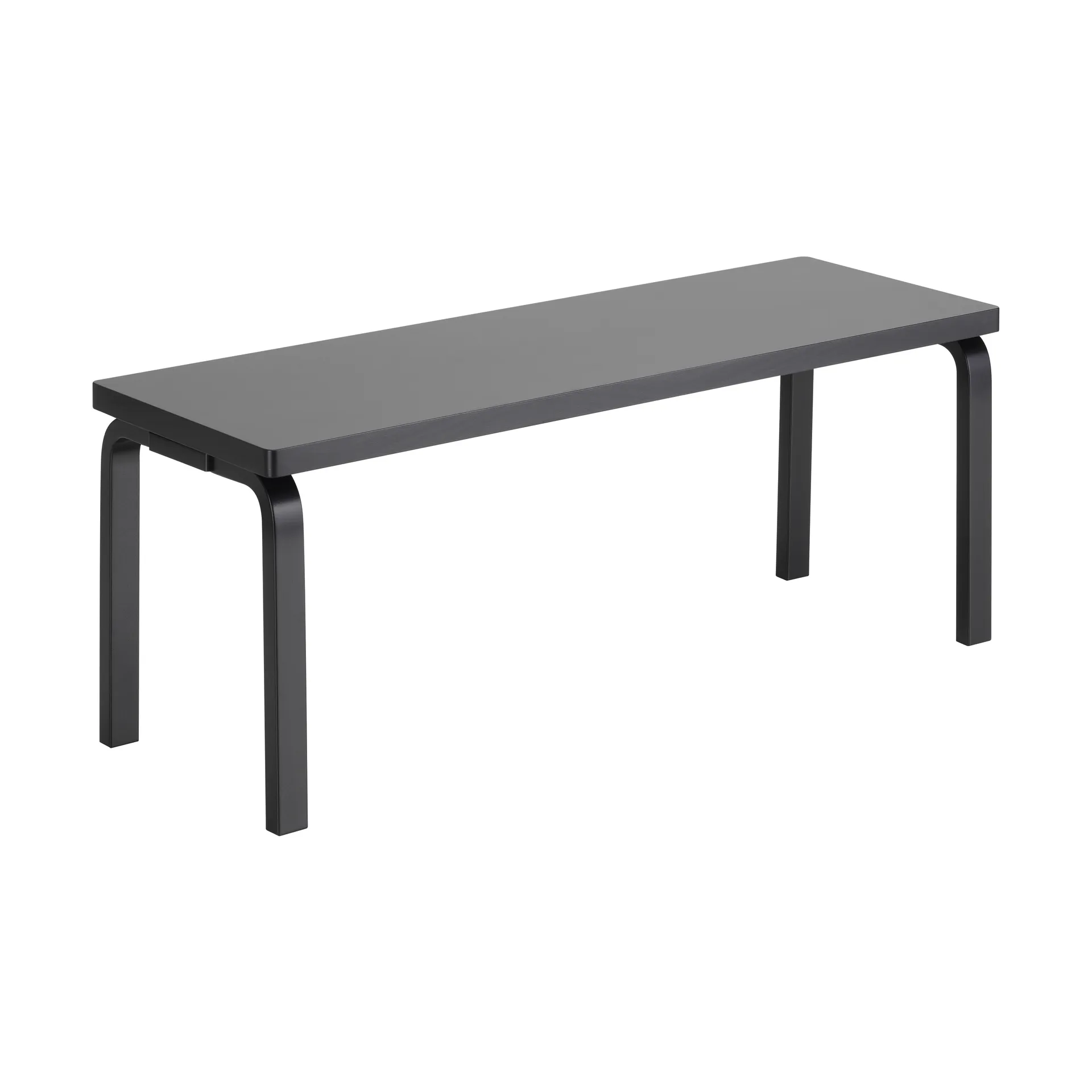 153A bänk, Solid seat black lacquered Artek