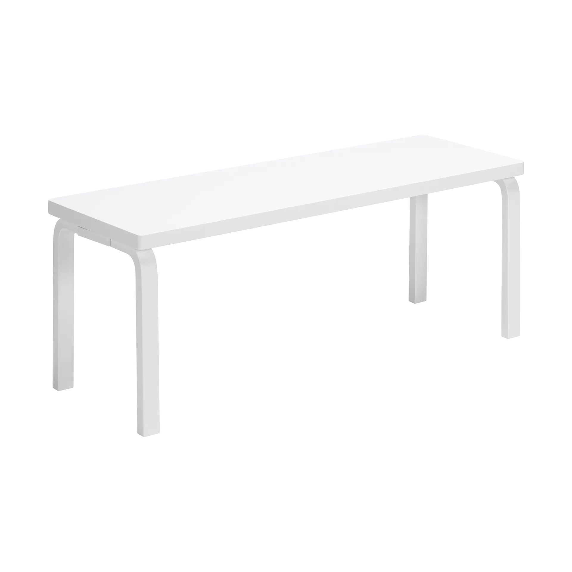 153A bänk, Solid seat white lacquered Artek