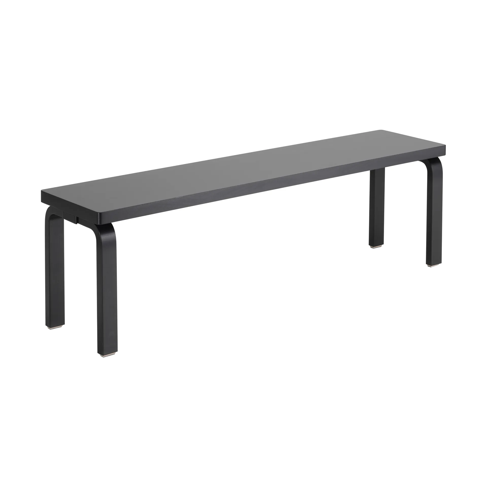 168B bänk, Solid seat black lacquered Artek