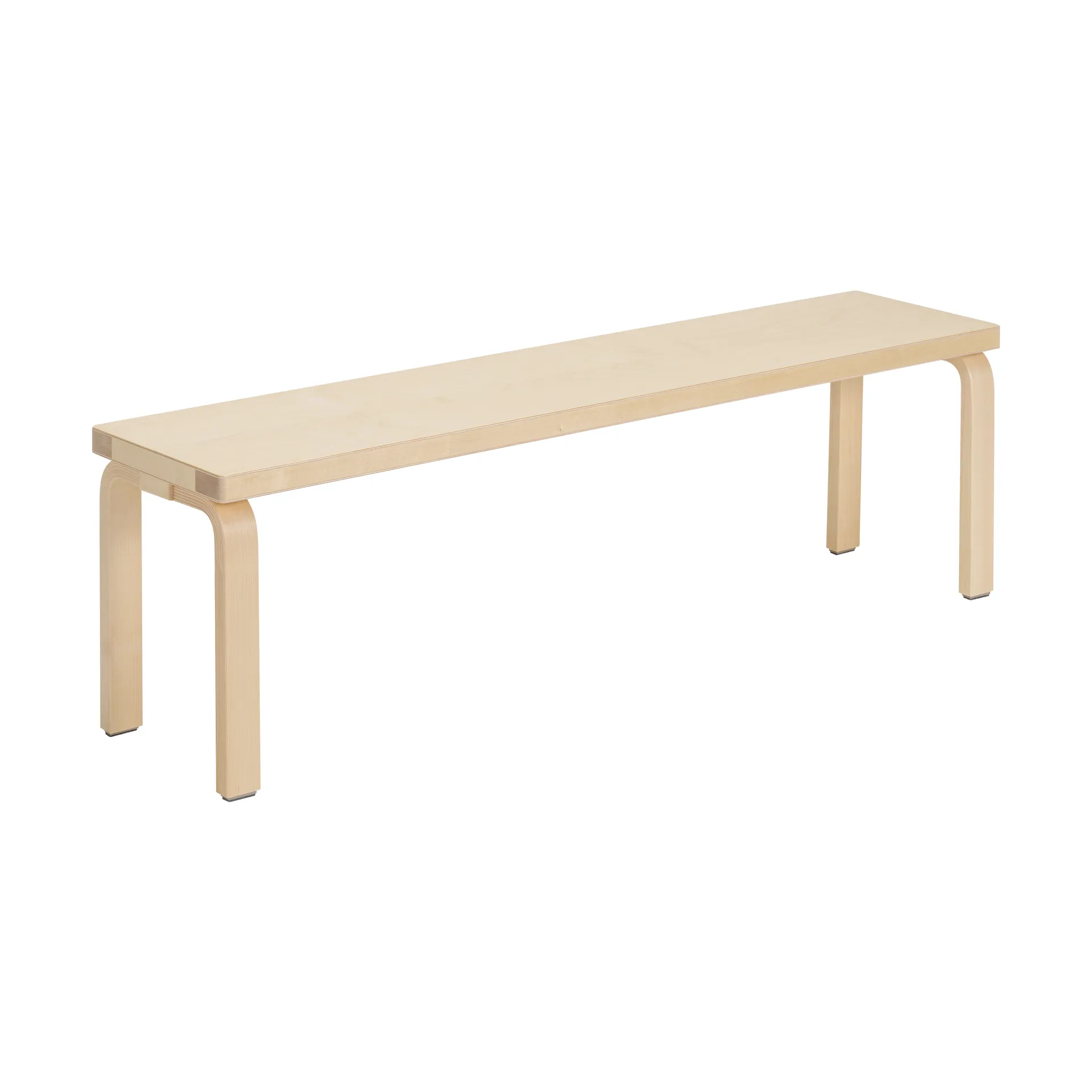 168B bänk, Solid seat natural lacquered Artek