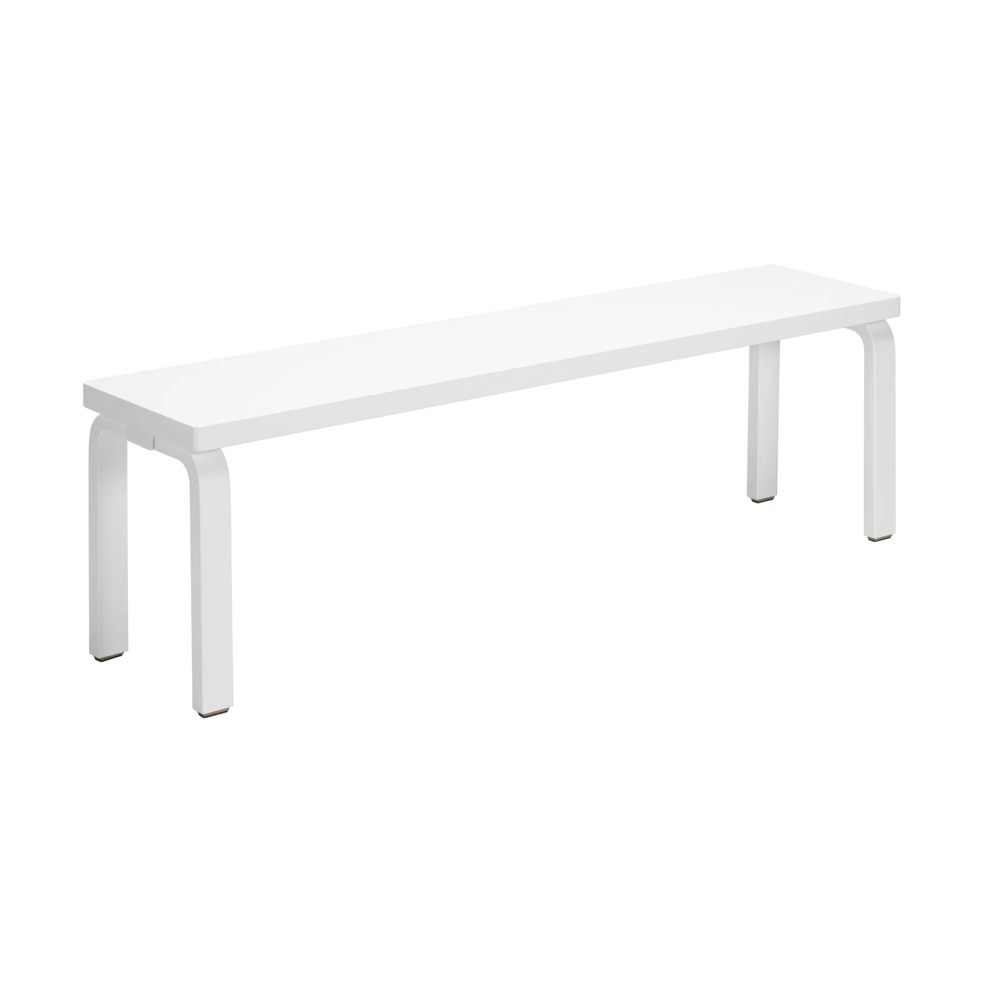 168B bänk, Solid seat white lacquered Artek