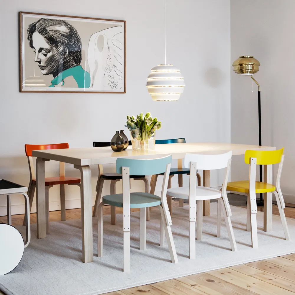 69 stol, Svart-Björkstativ Artek