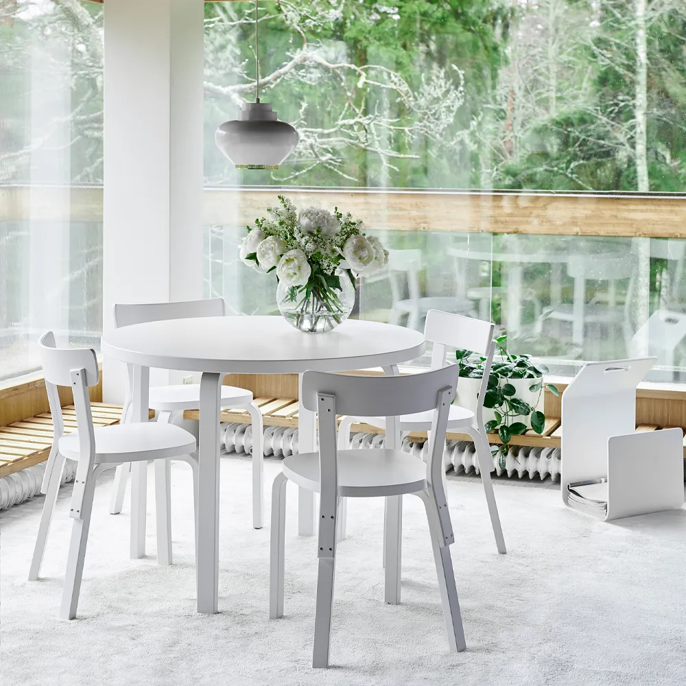 69 stol, Svart-Björkstativ Artek