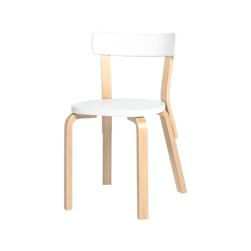 69 stol, Vit-Björkstativ Artek