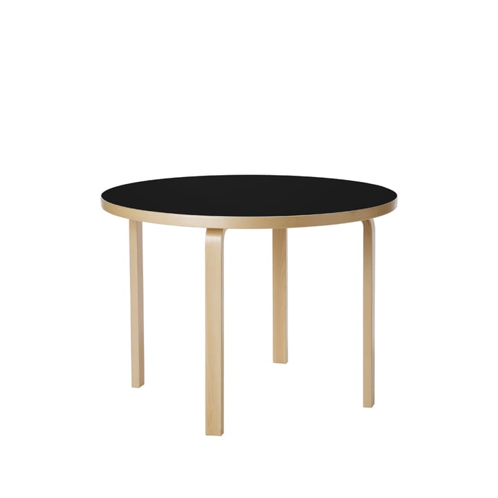 90A matbord - svart, linoleum, björkben - Artek
