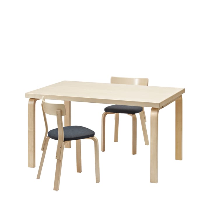 Aalto 82B matbord, Vit laminat-Björkben Artek