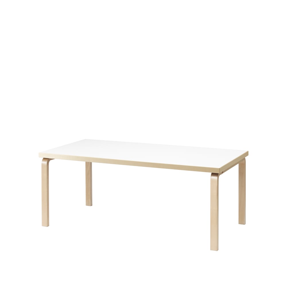 Artek Aalto 83 matbord rektangulärt Vit laminat-Björkben