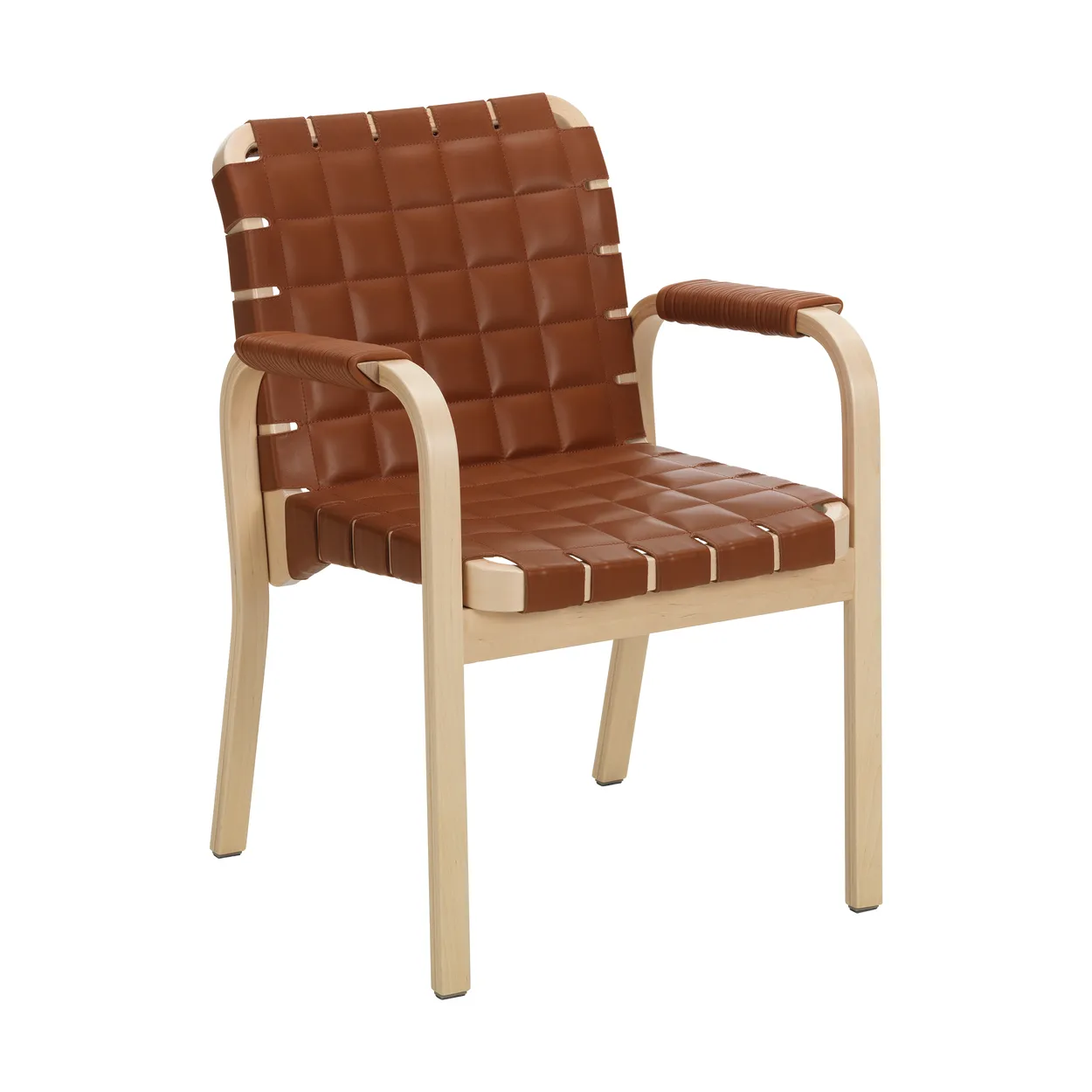 Artek Armchair 45 fåtölj lackerad björk Leather Prestige Cognac 40680