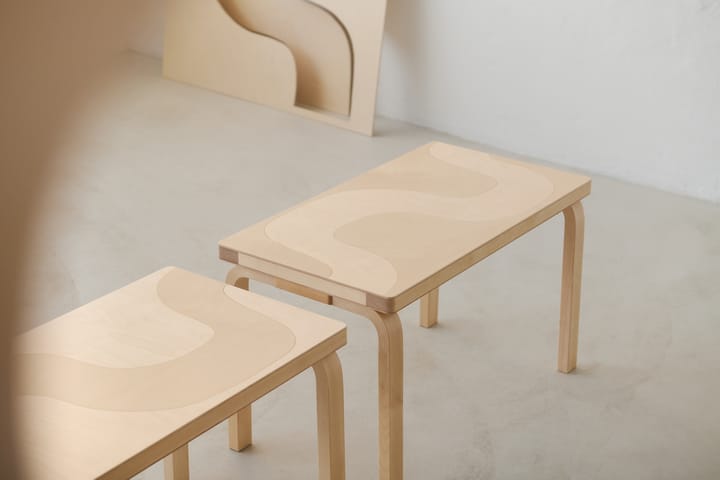 Artek + Marimekko Bench 153B Kivet bänk, Björk Artek