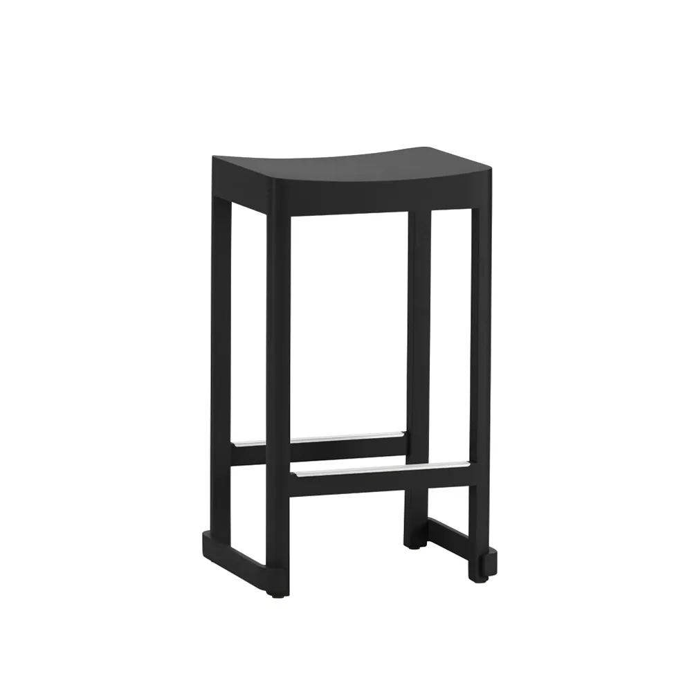 Atelier barpall, Svartlackerad björk-H65 cm Artek