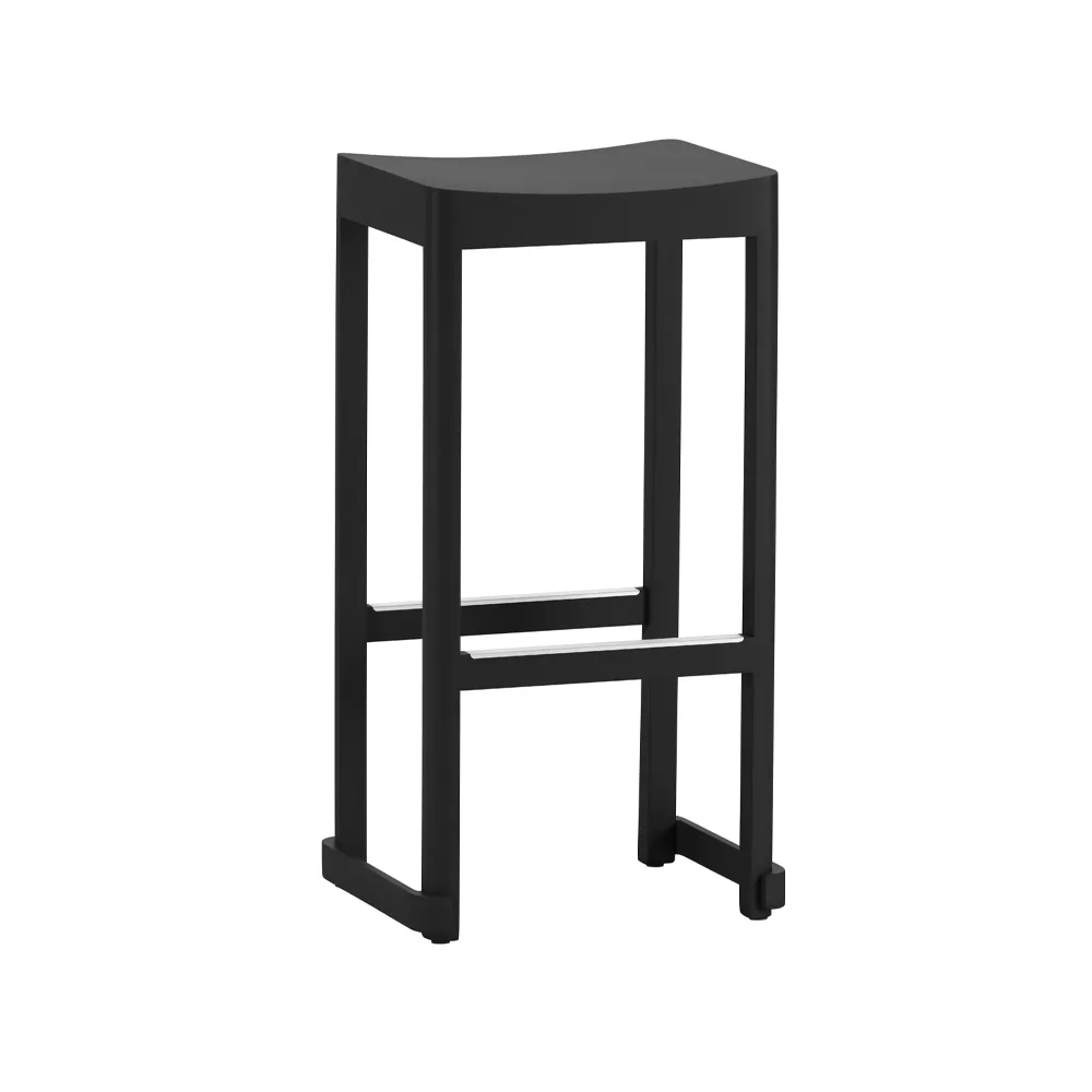 Atelier barpall, Svartlackerad björk-H75 cm Artek