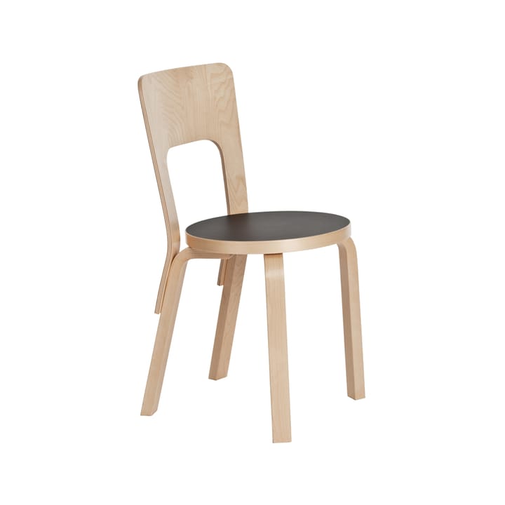 Chair 66 stol - Svart linoleum-Björk - Artek