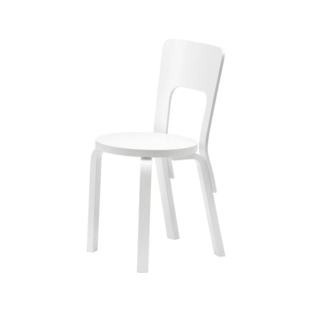 Chair 66 stol, Vitlackerad björk Artek