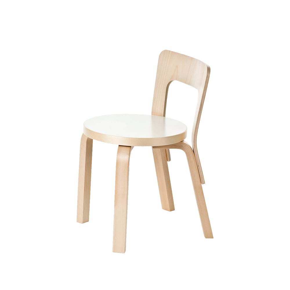 Artek N65 barnstol Vit laminat-Björk | Skandinavisk Design | Stolar | Vit