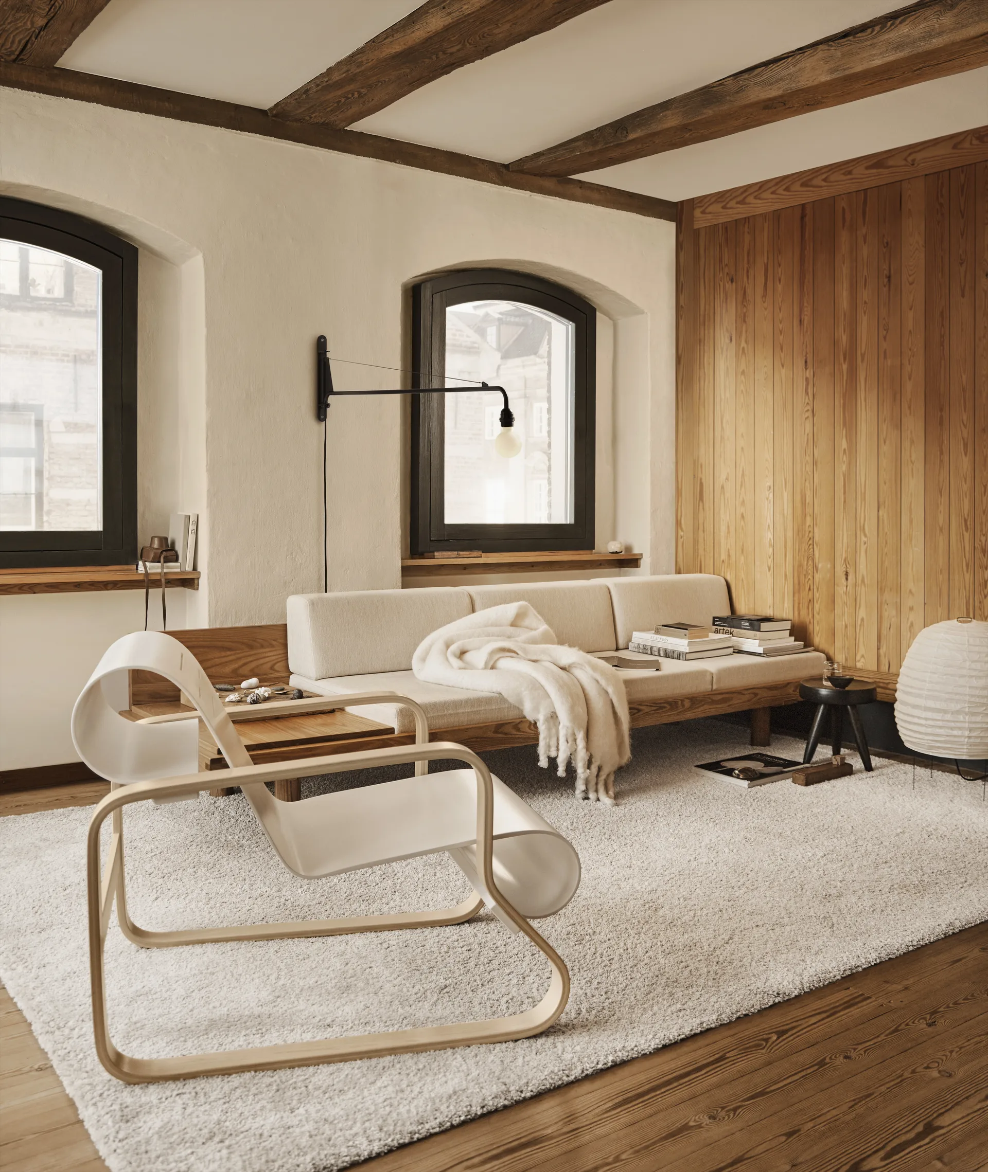 Paimio 41 fåtölj, Svartlackerad björk-björk Artek