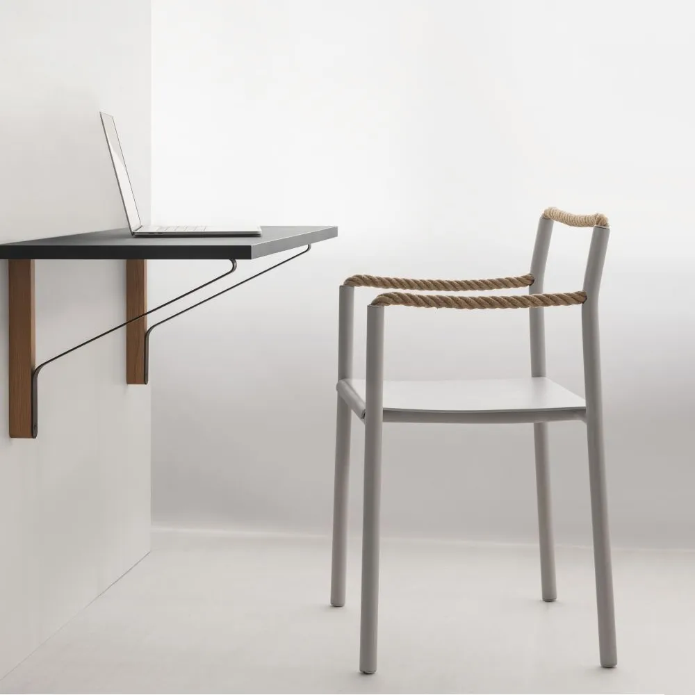 Rope stol, Ljusgrå pulverlack-Grå lack Artek