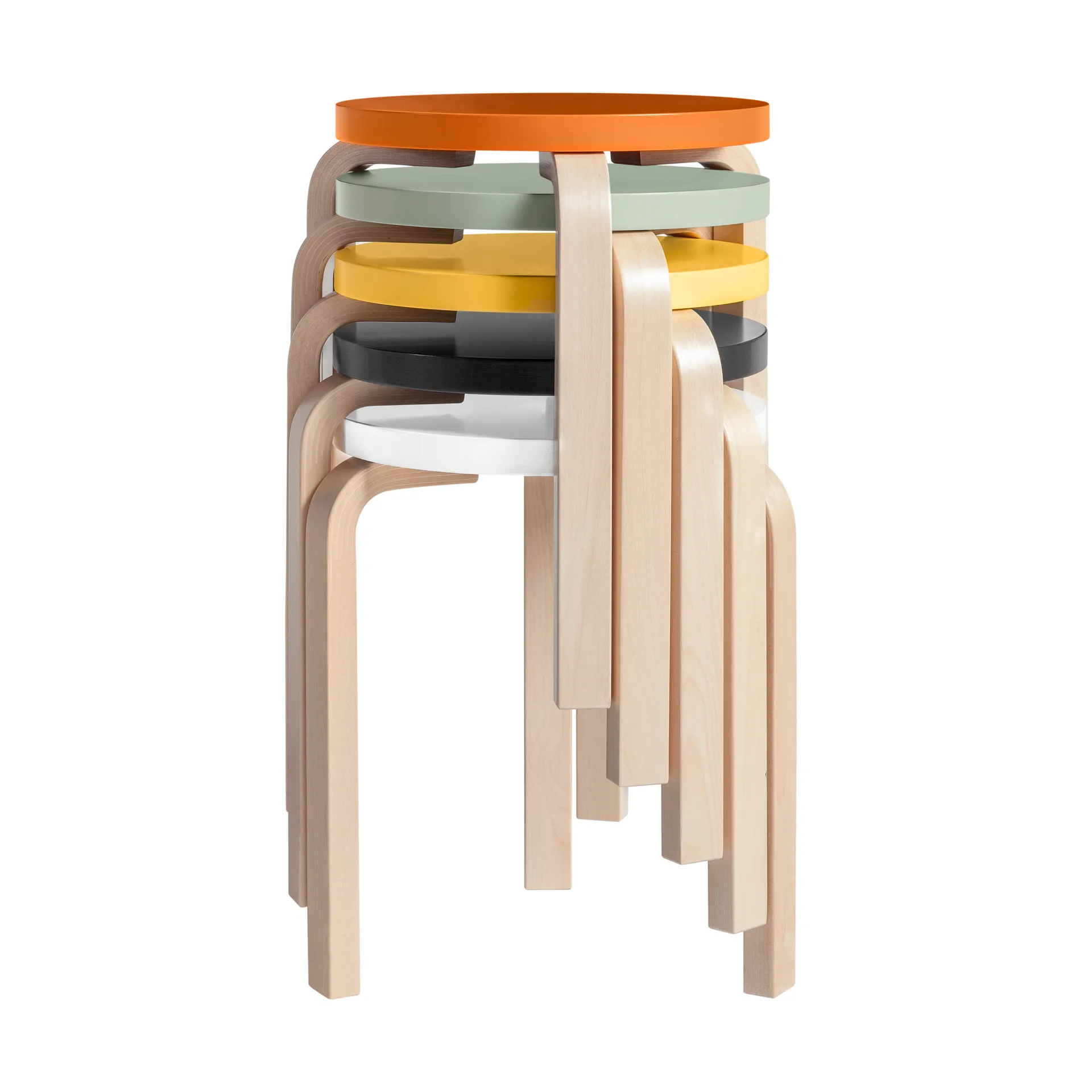Stool 60 pall 3 st ben, Grön-Björk Artek
