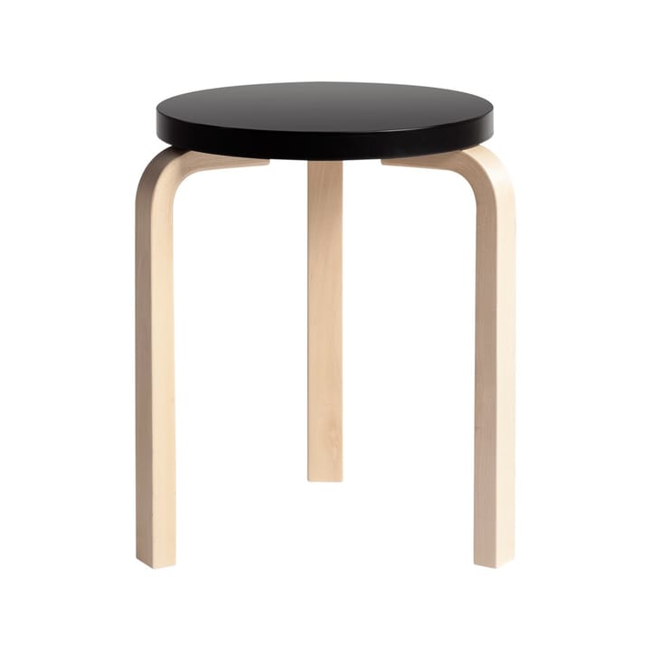 Stool 60 pall 3 st ben - Svart-Björk - Artek