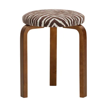 Stool 60 pall 3 st ben - Valnötsbetsad björk-tyg Zebra brun - Artek