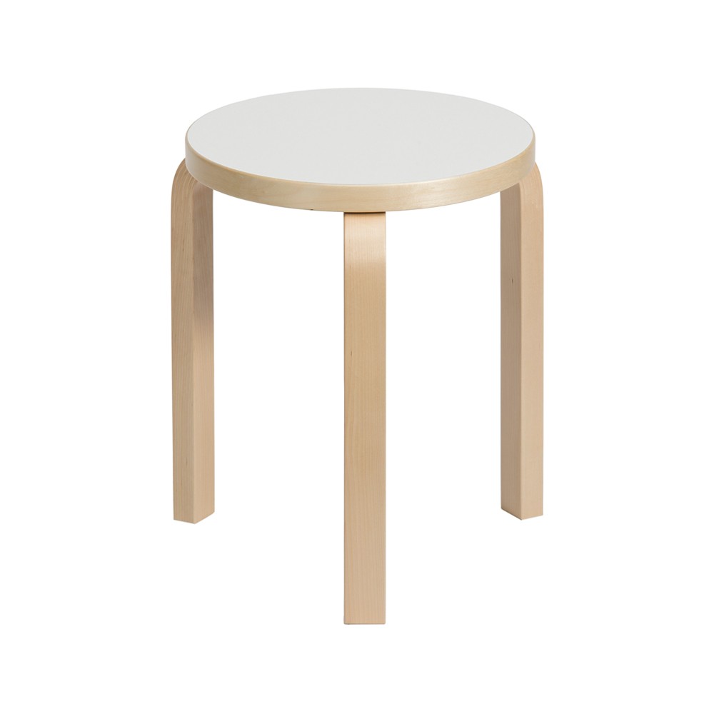 Artek Stool 60 pall 3 st ben Vit laminat-Björk | Skandinavisk Design | Pallar | Vit