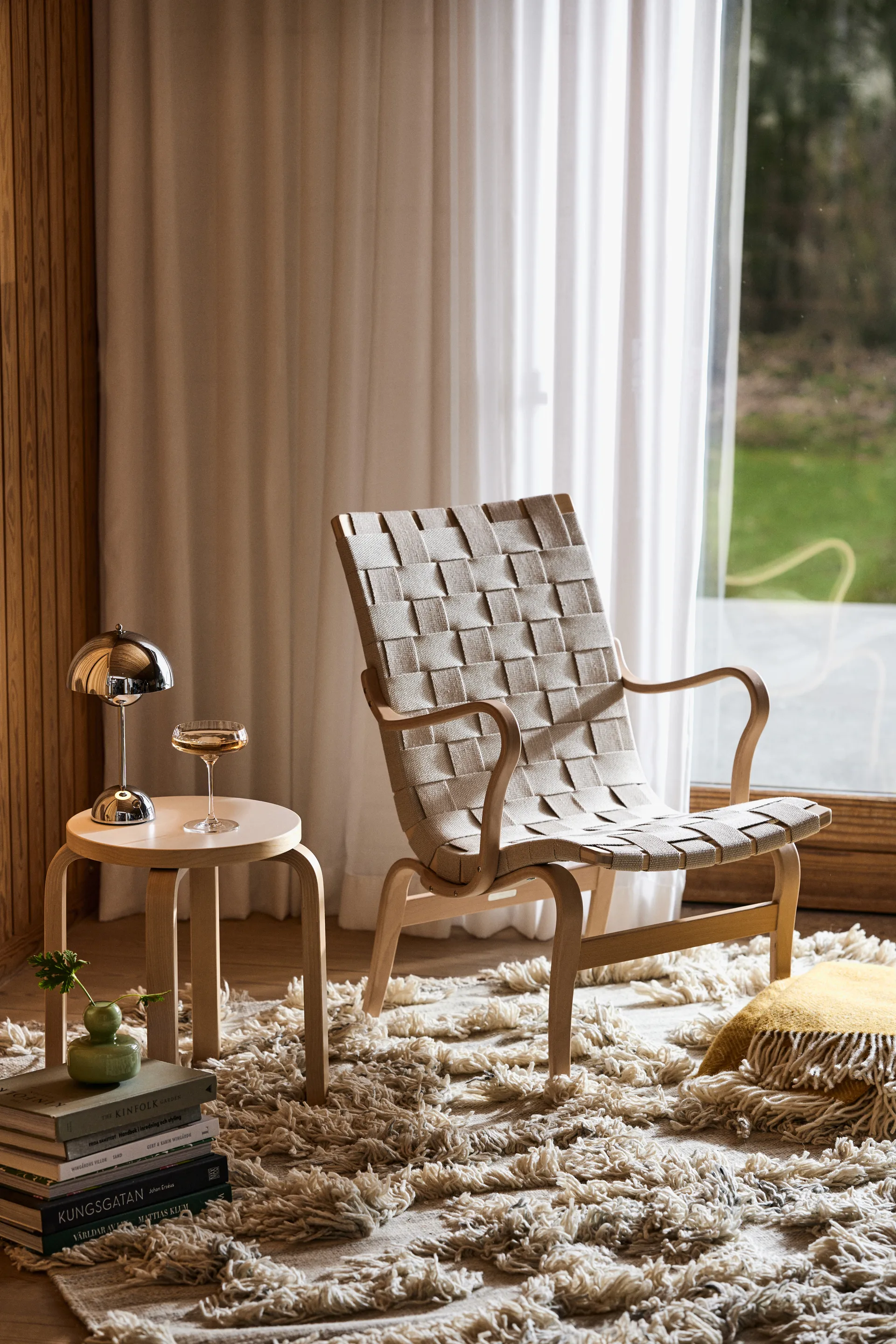 Stool E60 pall 4 st ben, Naturlackerad björk-Björk Artek