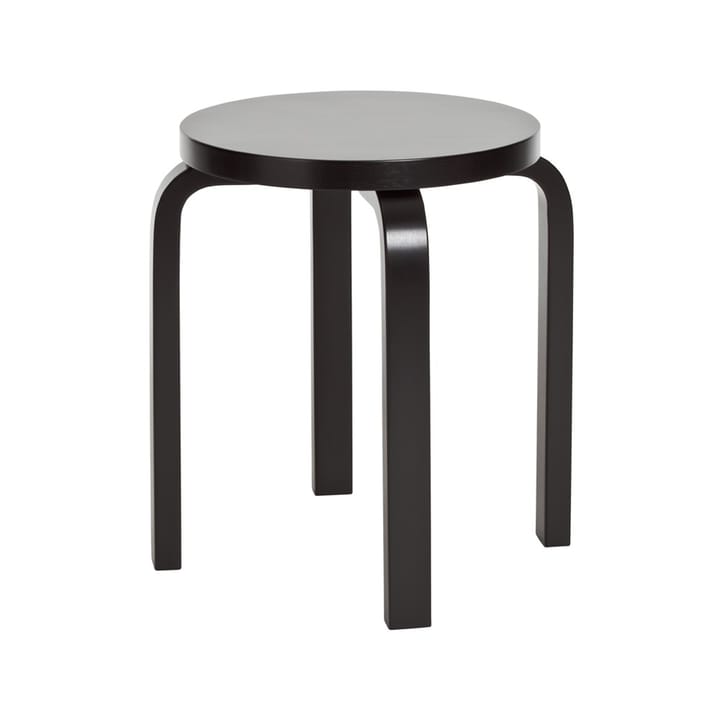 Stool E60 pall 4 st ben - Svart lack - Artek