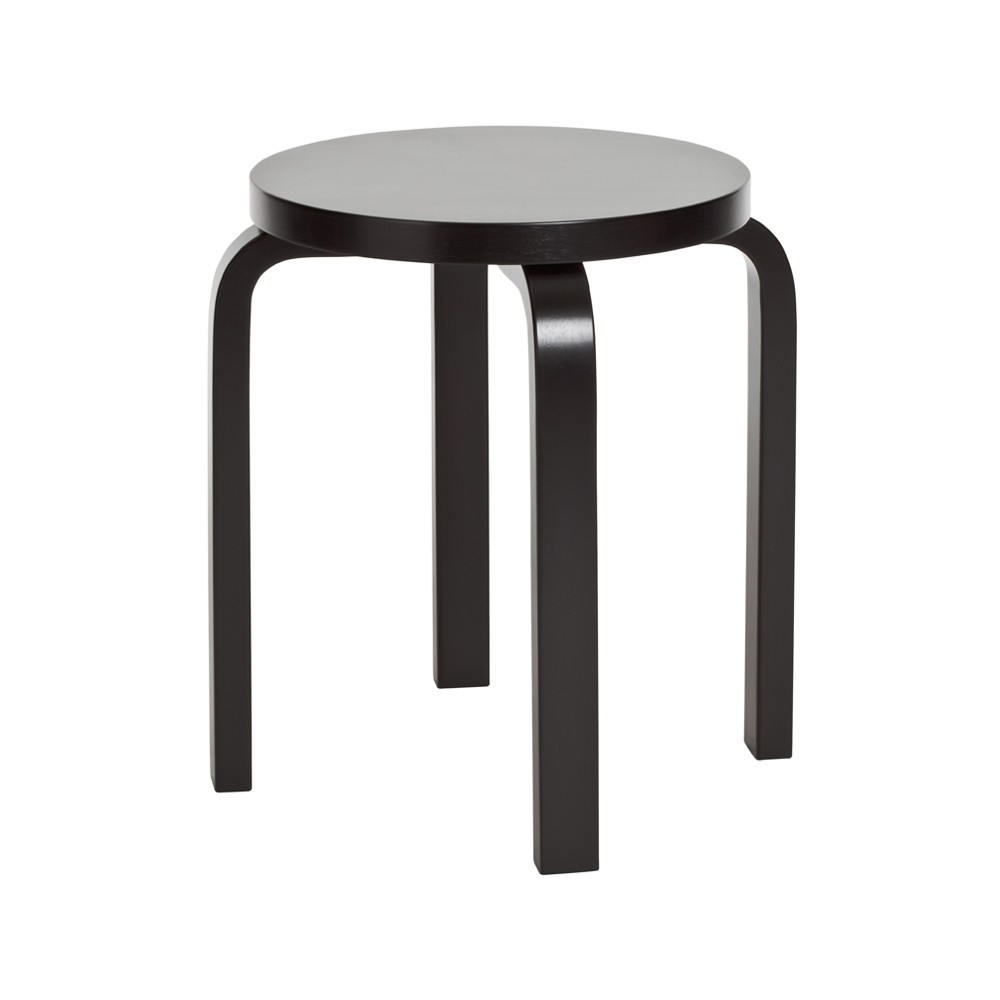 Artek Stool E60 pall 4 st ben Svart lack | Skandinavisk Design | Pallar | Svart
