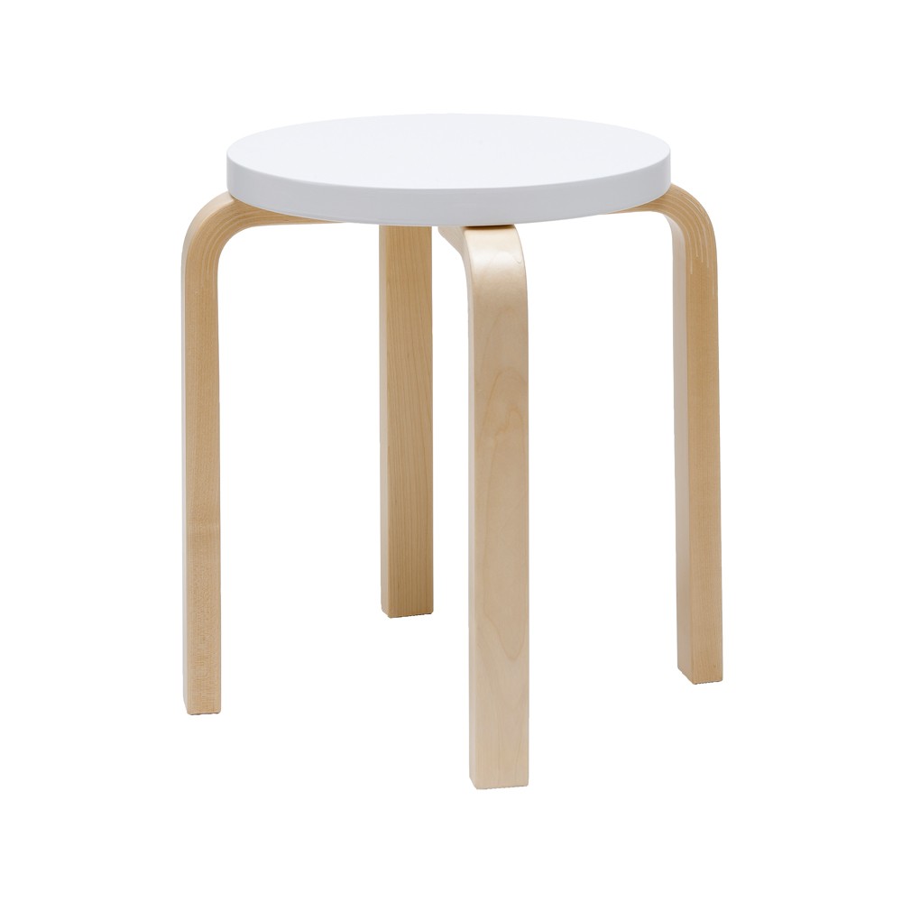 Artek Stool E60 pall 4 st ben Vit-Björk | Skandinavisk Design | Pallar | Vit