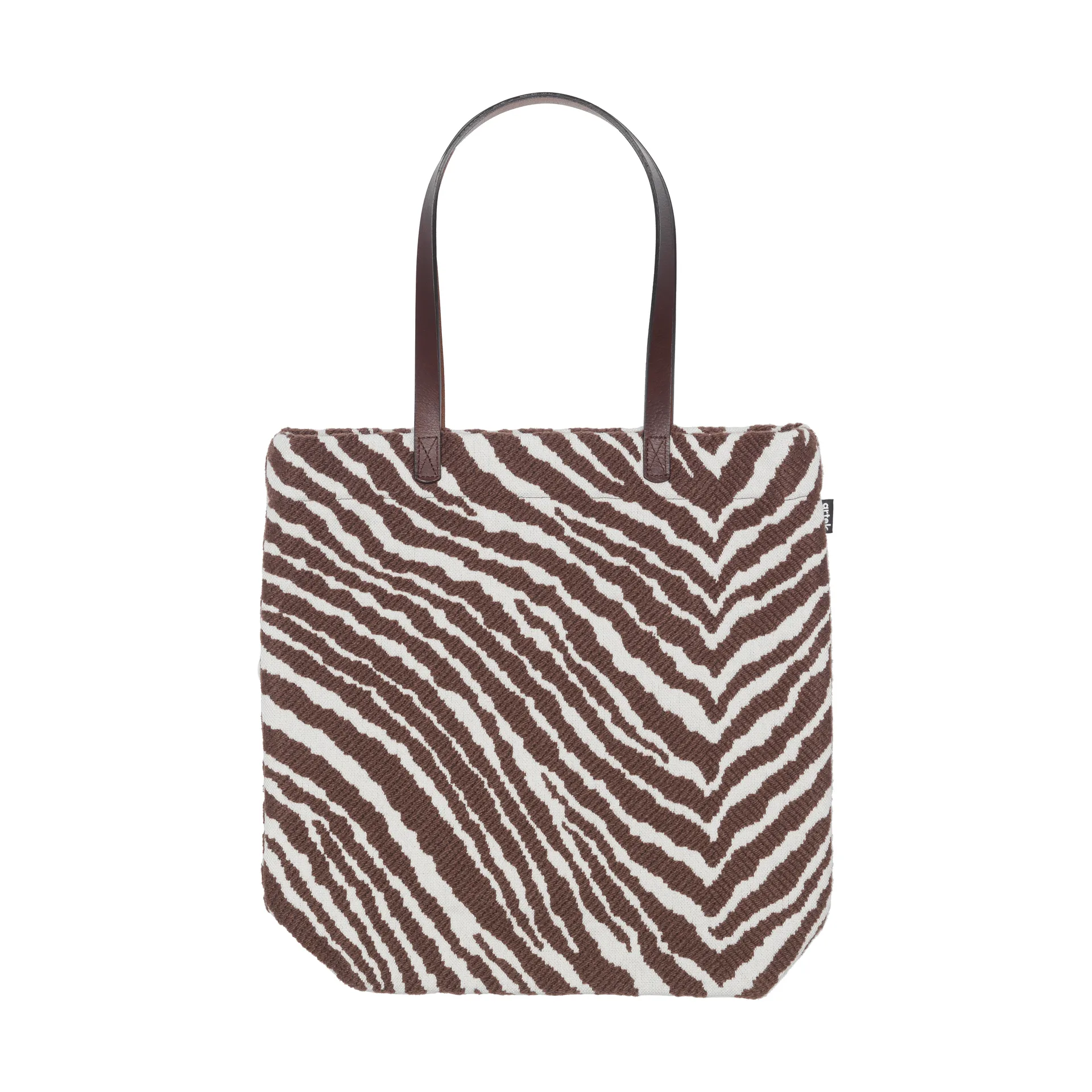 Zebra Tote Bag väska, Brun-vit Artek