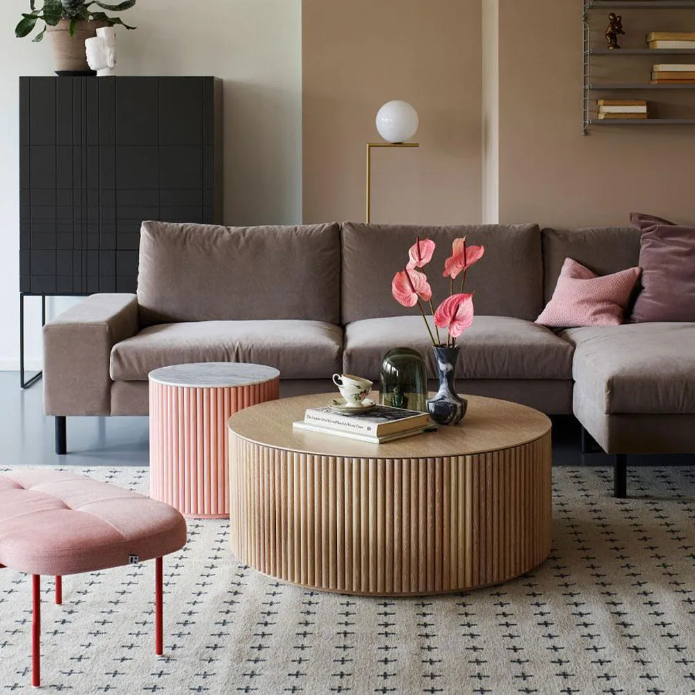 Grand Palais soffbord, ek mörkgrå betsad, stomme mörkgrå betsad ek Asplund