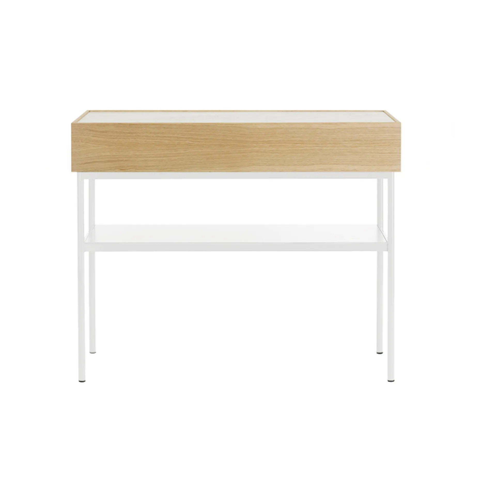 Luc 100 konsolbord, Vitbetsad ek-Carrara marmor, P2 Asplund