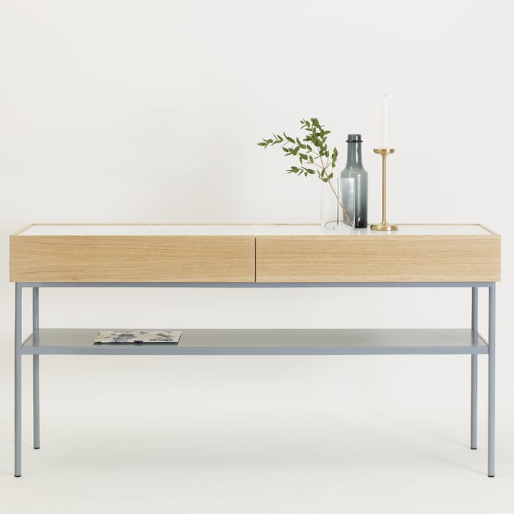 Luc 160 konsolbord, vitbetsad ek (p2), marmorskiva, stativ white Asplund