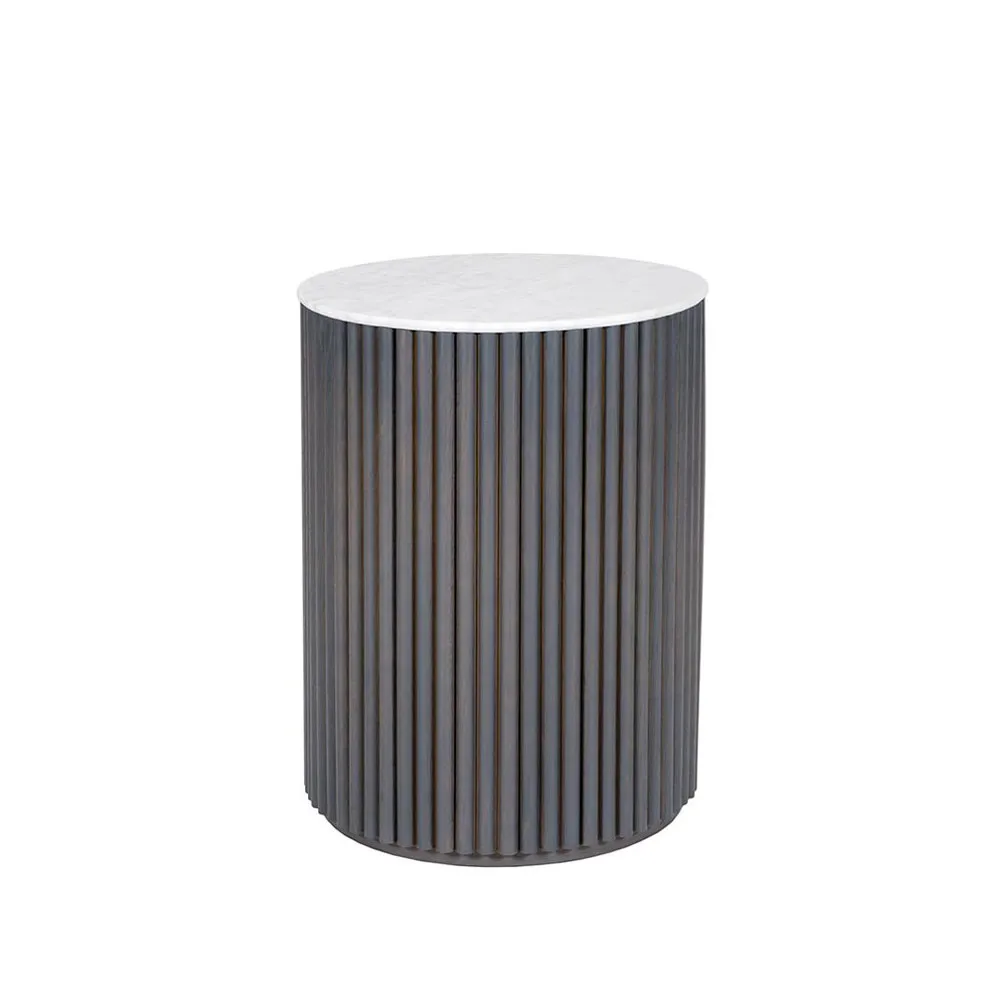 Petit Palais sidobord, ek mörkgrå betsad, h55, topp carraramarmor Asplund