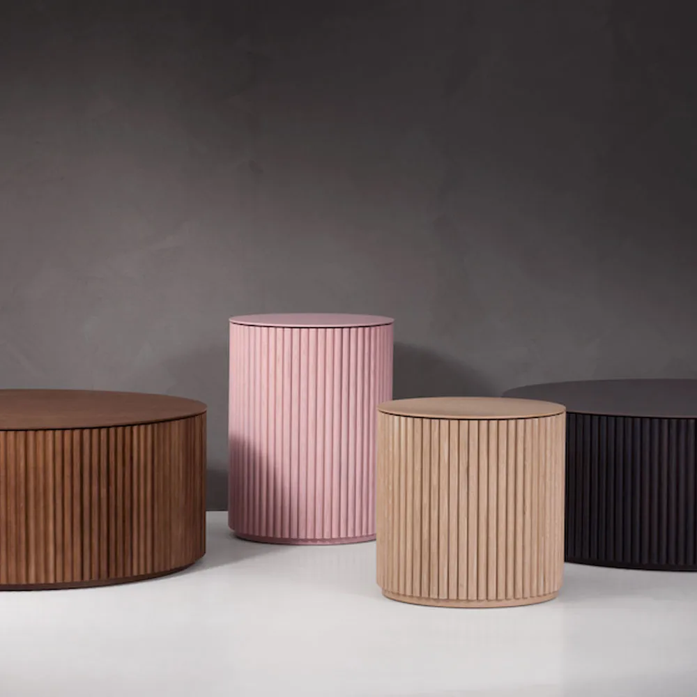 Petit Palais sidobord, ek mörkgrå betsad, h55, topp carraramarmor Asplund