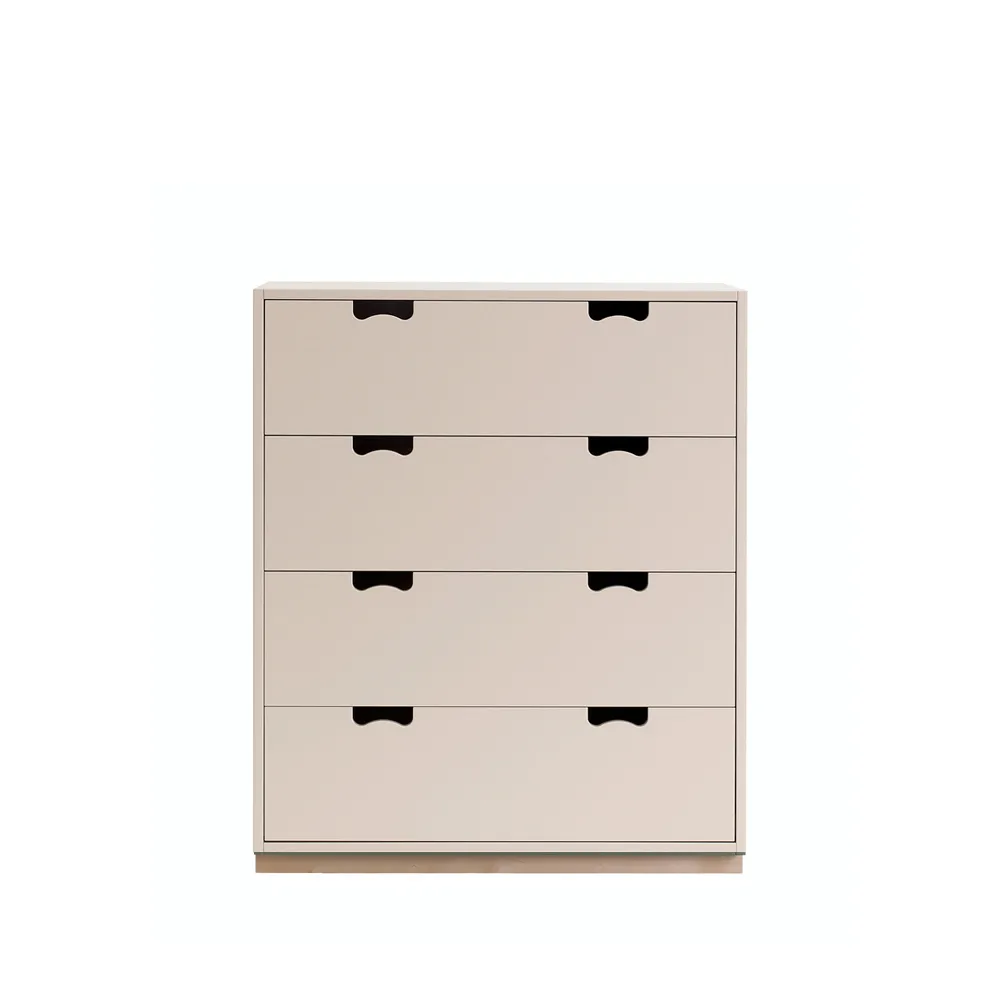 Snö A byrå, rose, björksockel Asplund