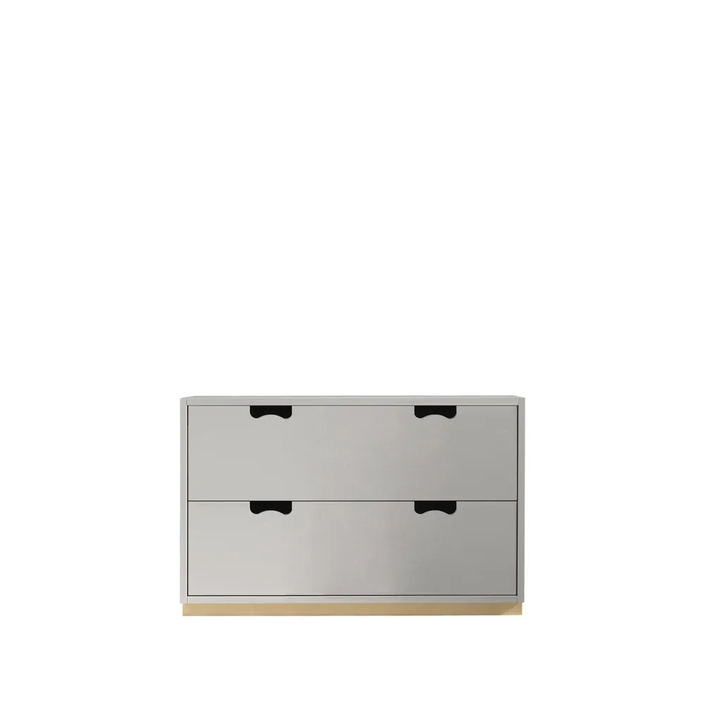 Snö A2 byrå, light grey, björksockel Asplund