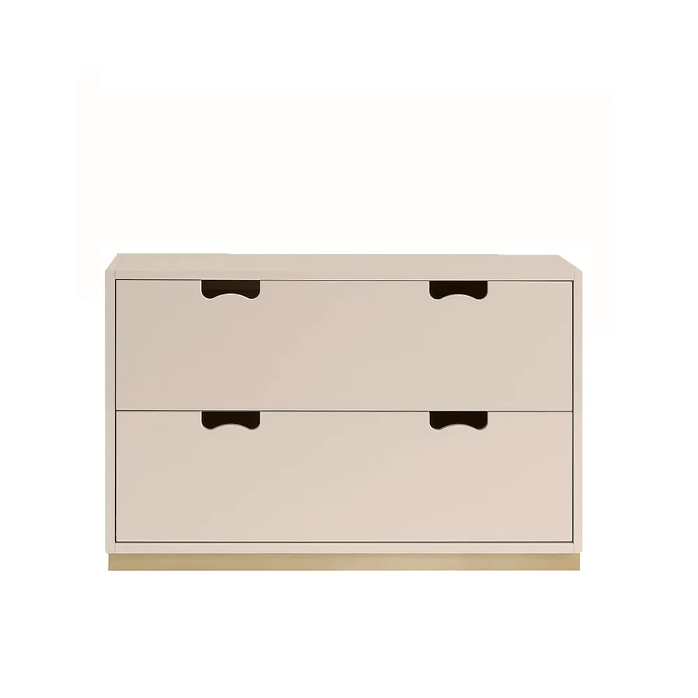 Snö A2 byrå, rose, björksockel Asplund