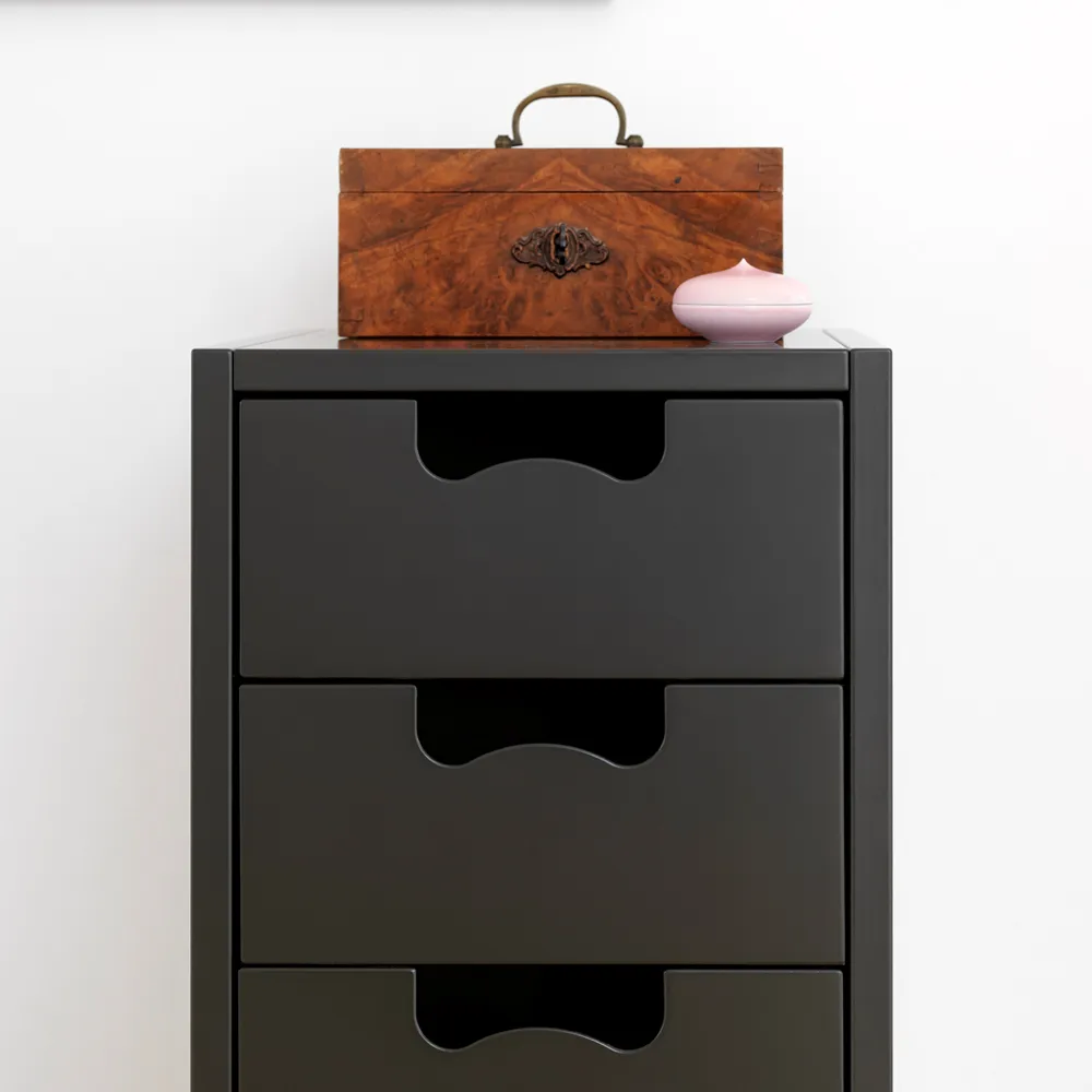 Snö A3 byrå, light grey, björksockel Asplund