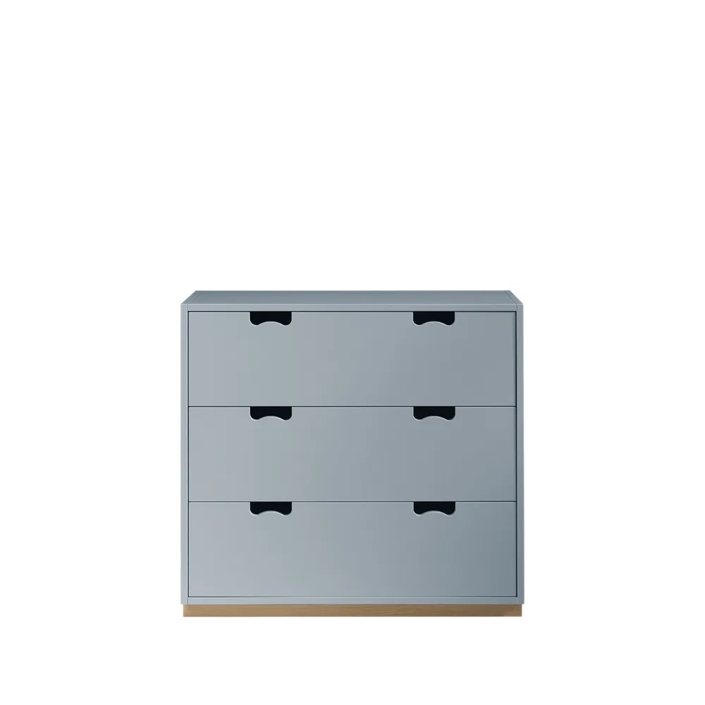 Snö A3 byrå, nordic blue, björksockel Asplund