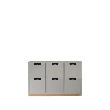 Snö B2 byrå - light grey, björksockel - Asplund