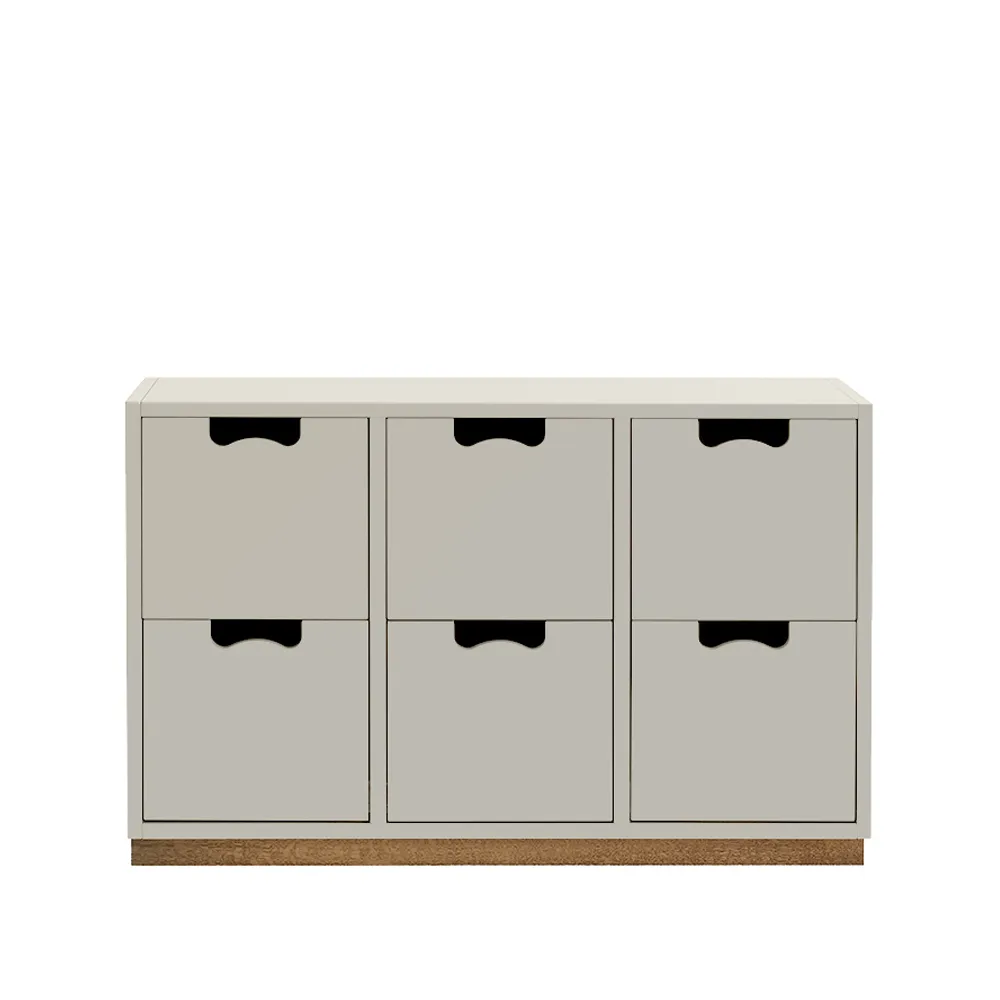 Snö B2 byrå, light grey, eksockel Asplund