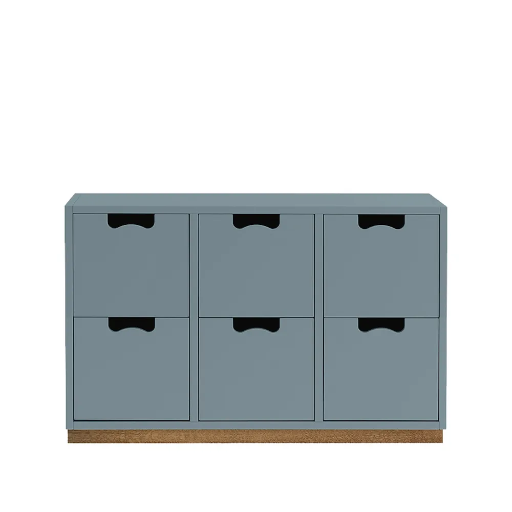 Snö B2 byrå, nordic blue, eksockel Asplund