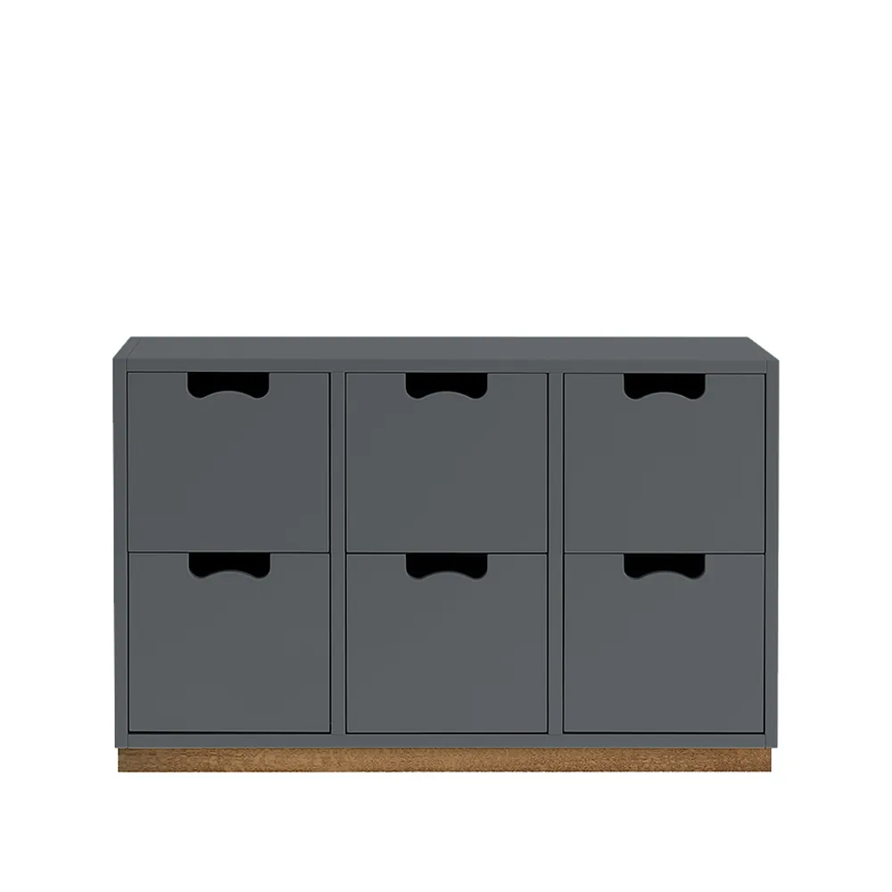 Snö B2 byrå, storm grey, eksockel Asplund