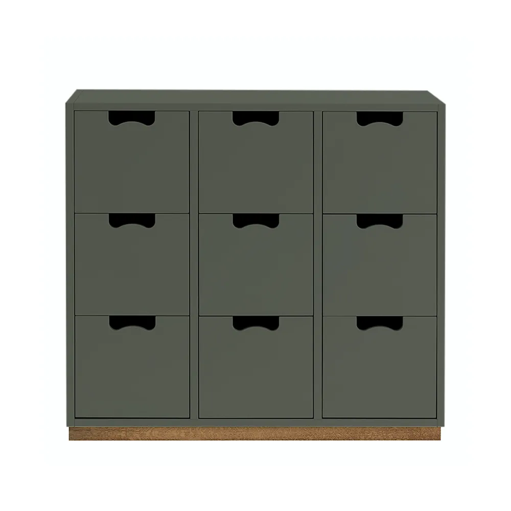 Snö B3 byrå, green khaki, eksockel Asplund