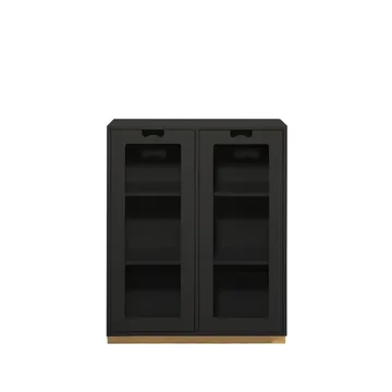 Snö E vitrinskåp - char grey, björksockel, dj.30 cm - Asplund