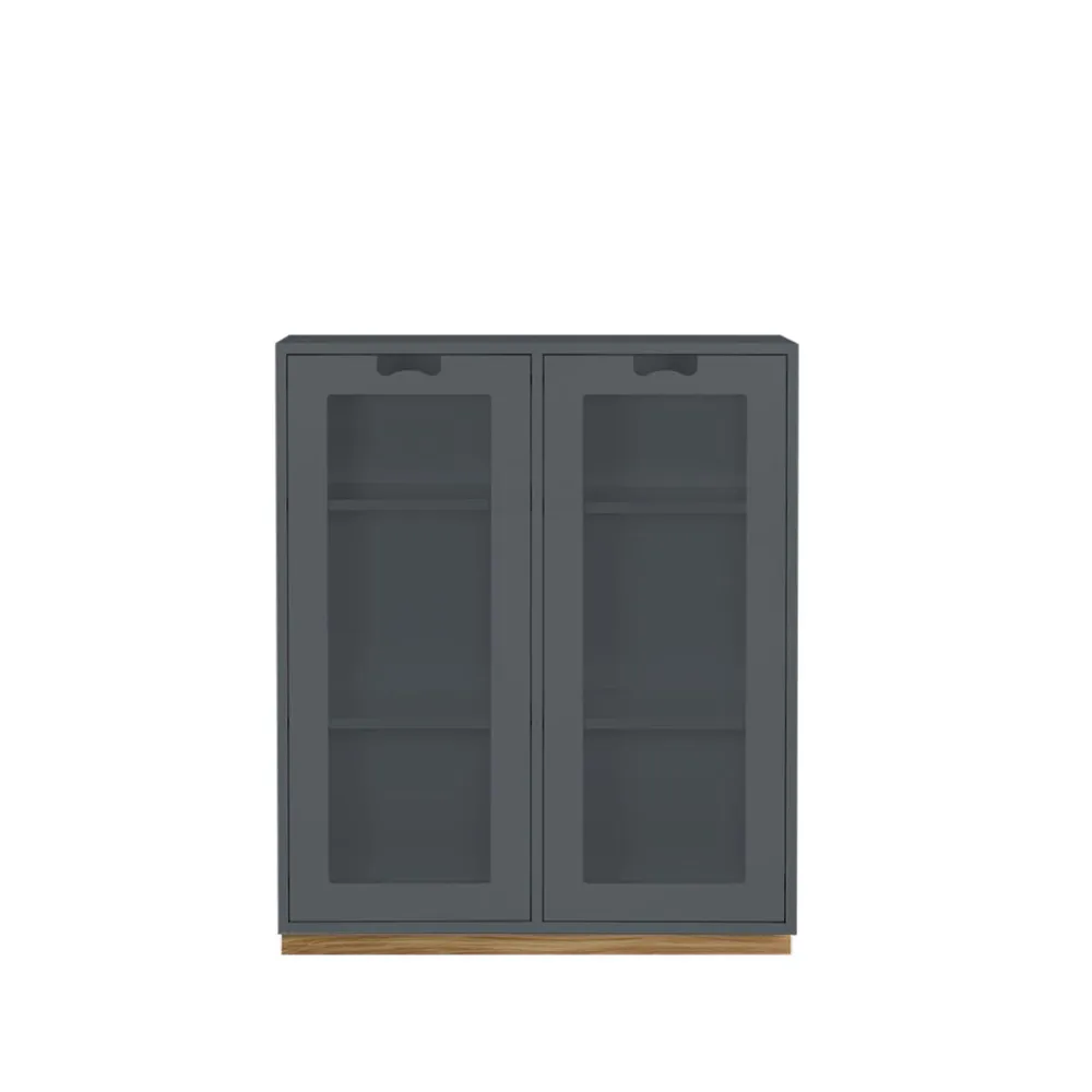 Snö E vitrinskåp, storm grey, eksockel, dj.42 cm Asplund