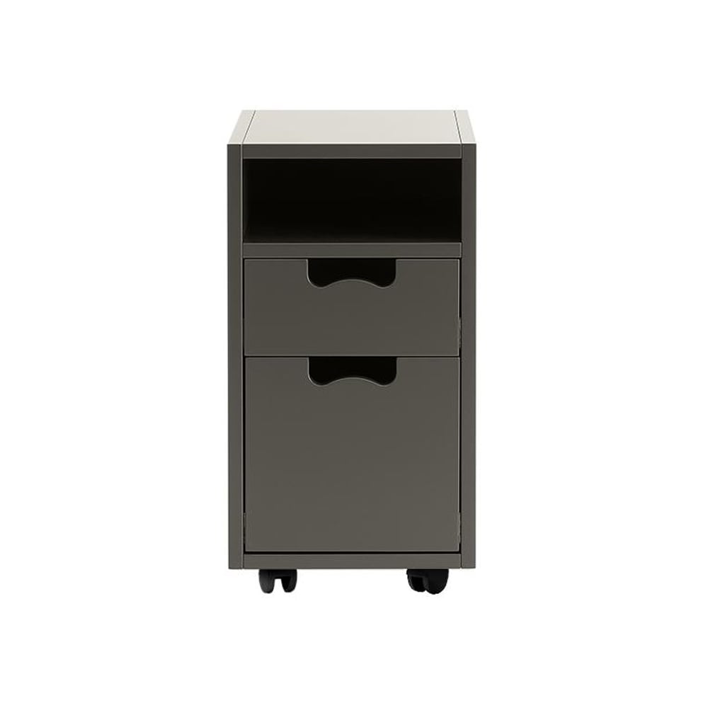 Asplund Snö G3 sängbord taupe, svarta hjul | Skandinavisk Design | Sängbord | Beige