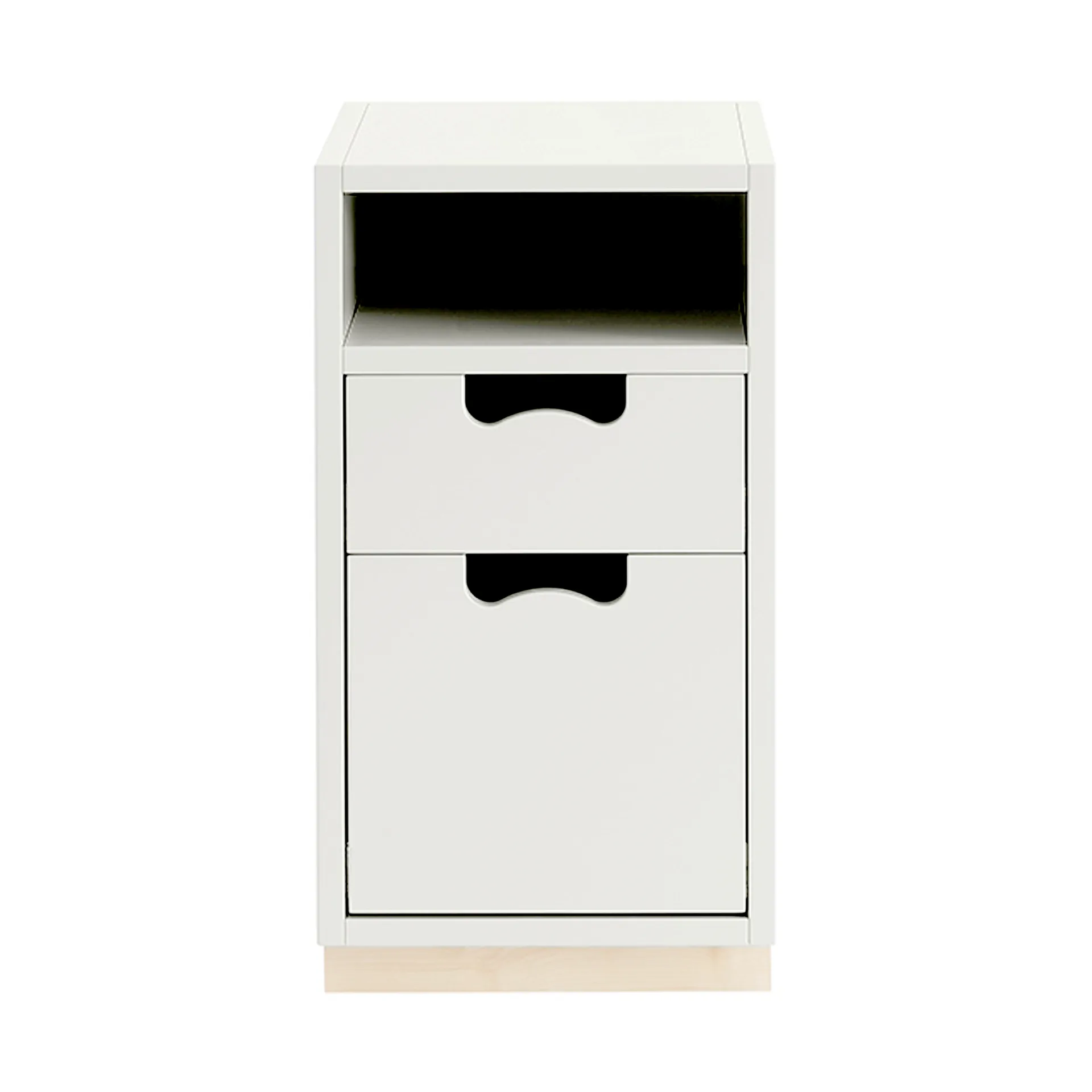 Snö G3 sängbord, white, björksockel Asplund