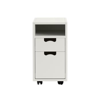 Snö G3 sängbord - white, svarta hjul - Asplund